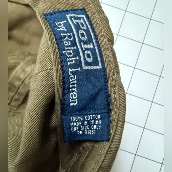 Ralph Lauren Polo Field & Stream Olive and Tan Outdoor Vintage Cap - Picture 4 of 5